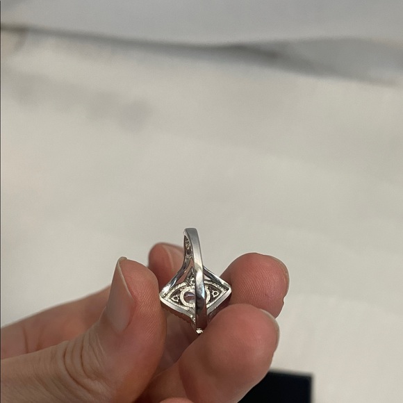 Sterling Silver zirconia Diamond Ring 925 size 7 - Picture 14 of 17